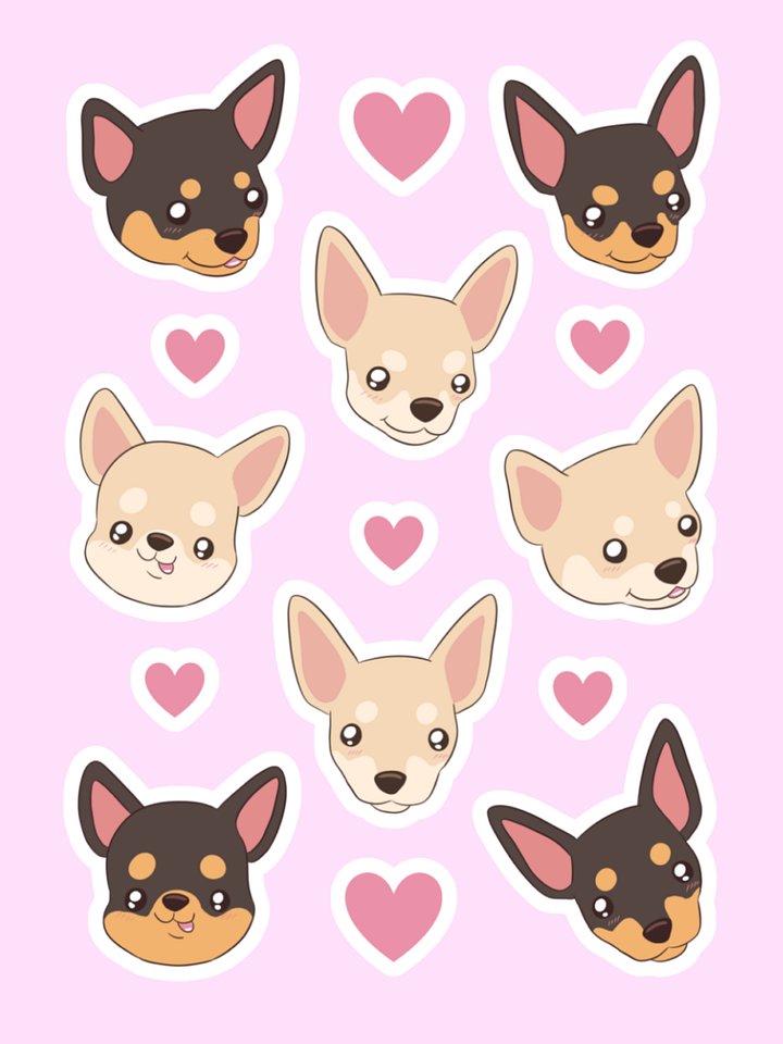Chihuahua Love Kiss Cut Sticker Sheet product image (2)