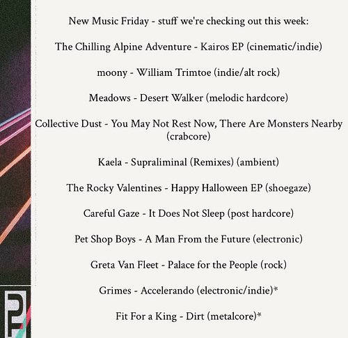 Happy new music Friday! What did we miss? #moony #newmusicfridays