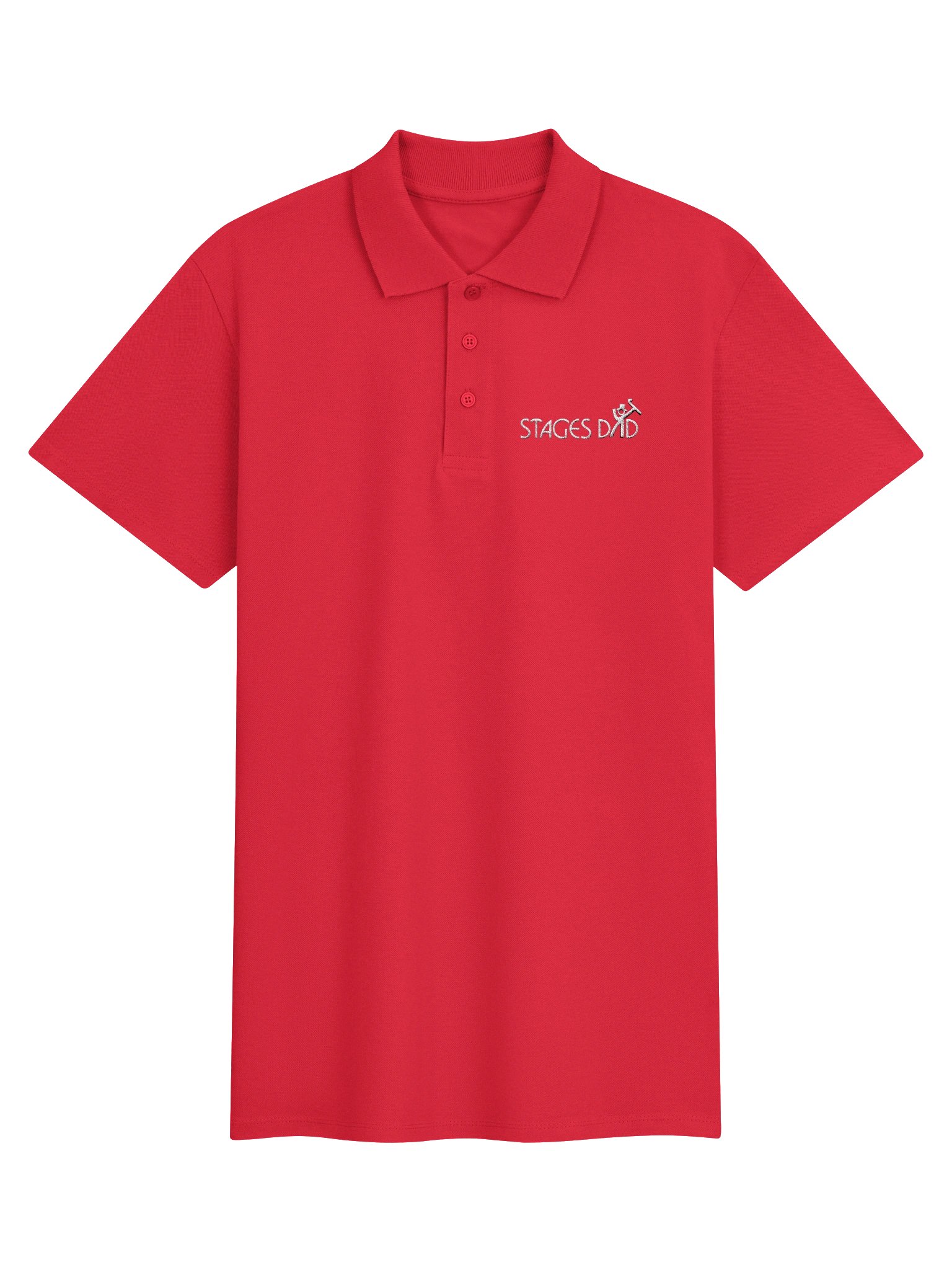 Unisex Dark Polo Shirt - White Embroidered "Stages Dad" product image (1)