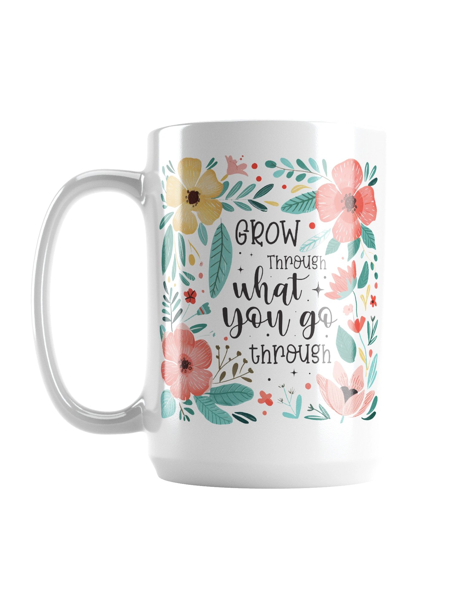 Floral Fusion White Glossy Mug product image (1)