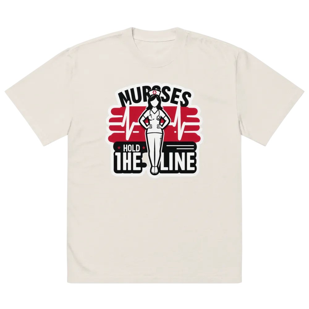 Hold the Line Nurse Oversized Tee product image (31)