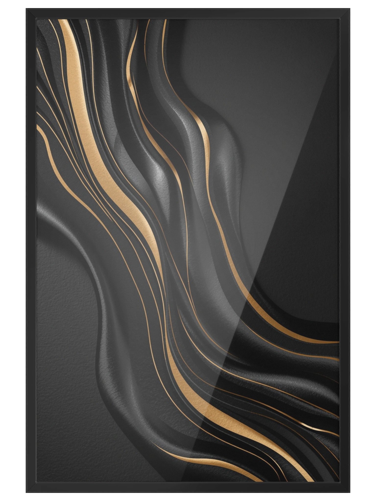 Midnight Gold Flow – Luxury Abstract Wall Art Print - 61×91 cm product image (4)