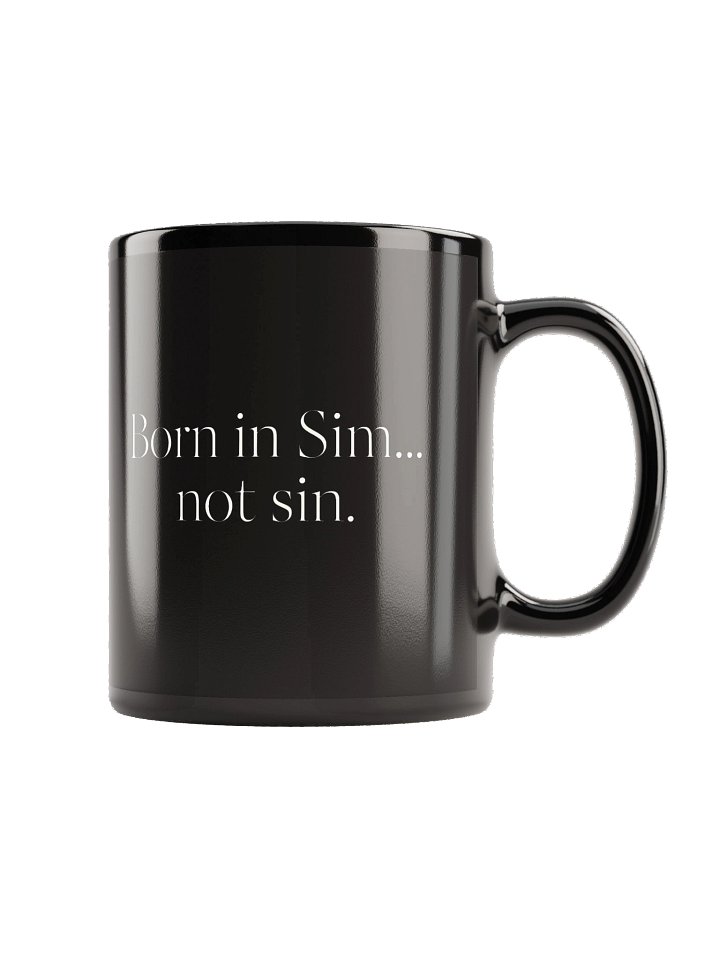 Born in Sim // Black Glossy Mug product image (1)