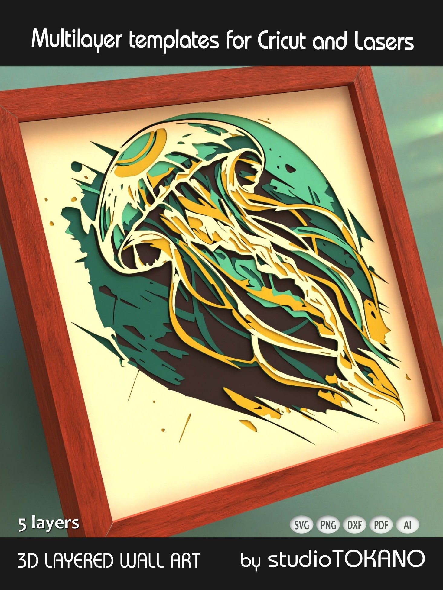 3D layered Jellyfish svg for Cricut product image (5)