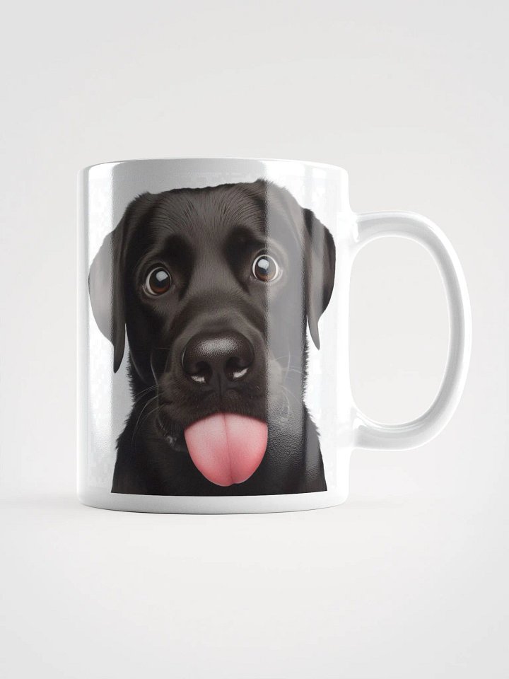 Rude Black Labrador #Humorous Glossy Mug - White product image (2)