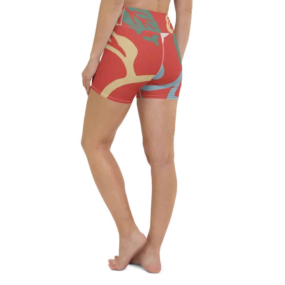 Japanese Vintage Floral Yoga Shorts product image (8)