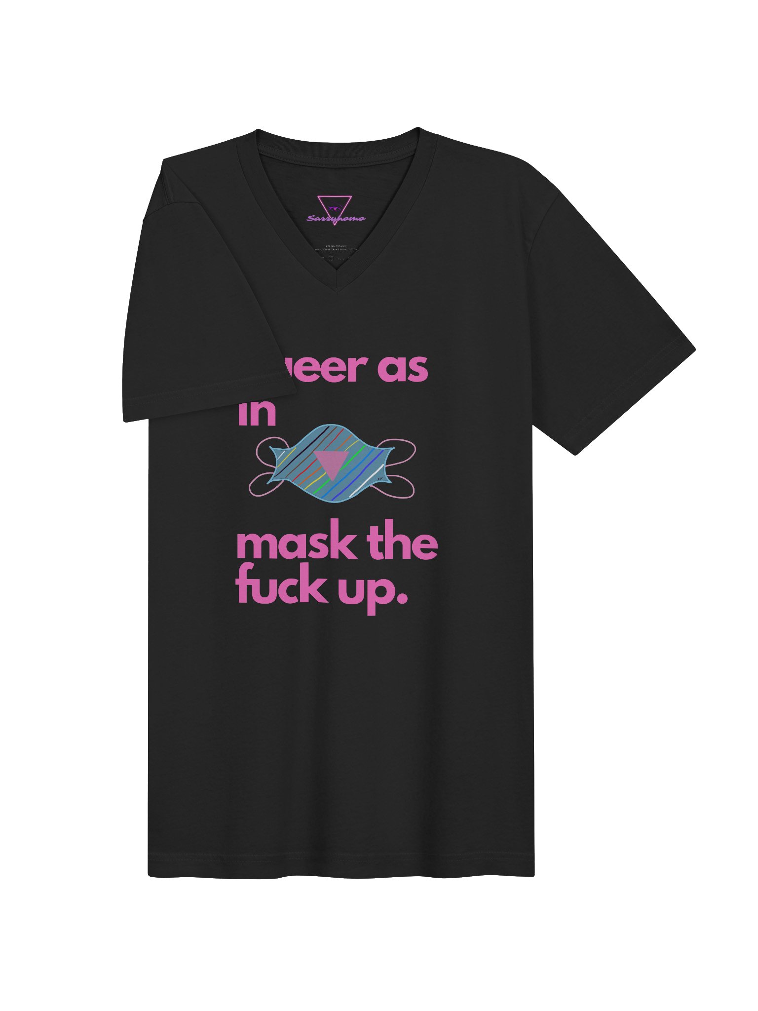 Queer As In Mask TF Up v-neck tee product image (11)