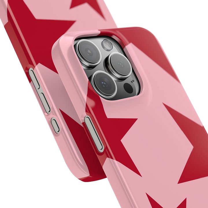 Cherry Red Big Ol Stars iPhone Case product image (2)