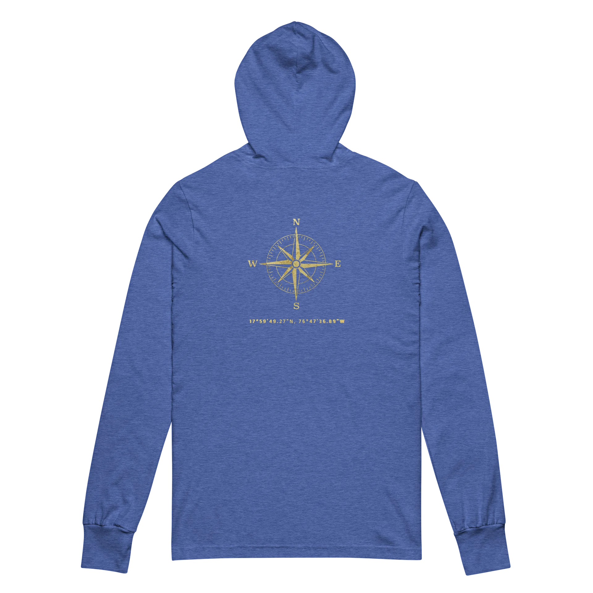 Compass - Jamaica - Vintage Gold | Unisex Hooded Long Sleeve Tee | 5 Colors product image (2)
