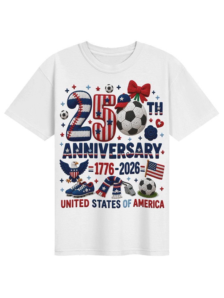 Soccer USA 250th Anniversary 1776-2026 Patriotic T-Shirt product image (1)