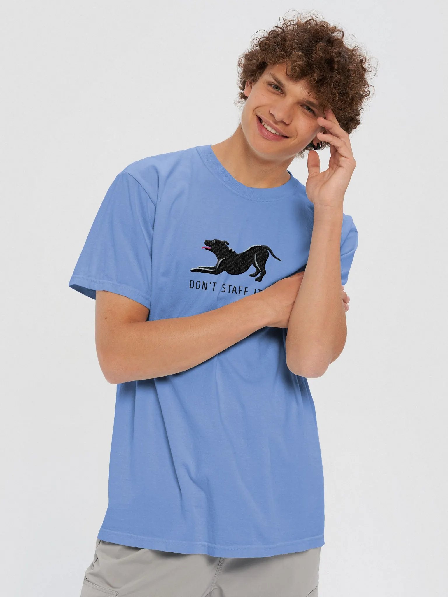 Don't Staff It Up T-Shirt(Embroidered) of a Staffordshire Terrier(Black) product image (9)