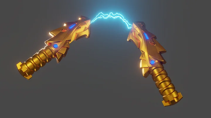 Ninjago Nunchucks of lightning - 3D printable model files product image (2)