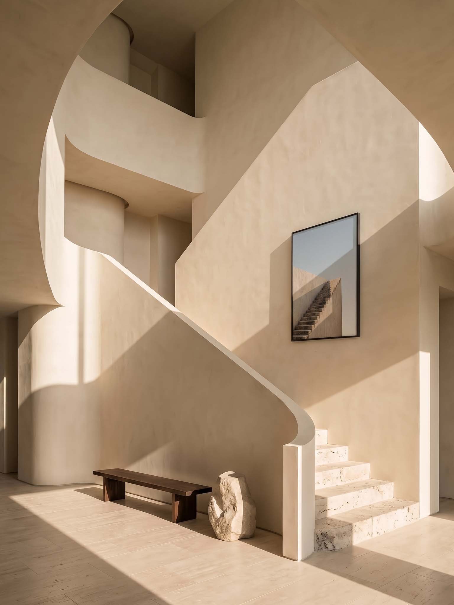 Stairway to Nowhere - Surrealist Mediterranean Staircase Wall Art product image (7)