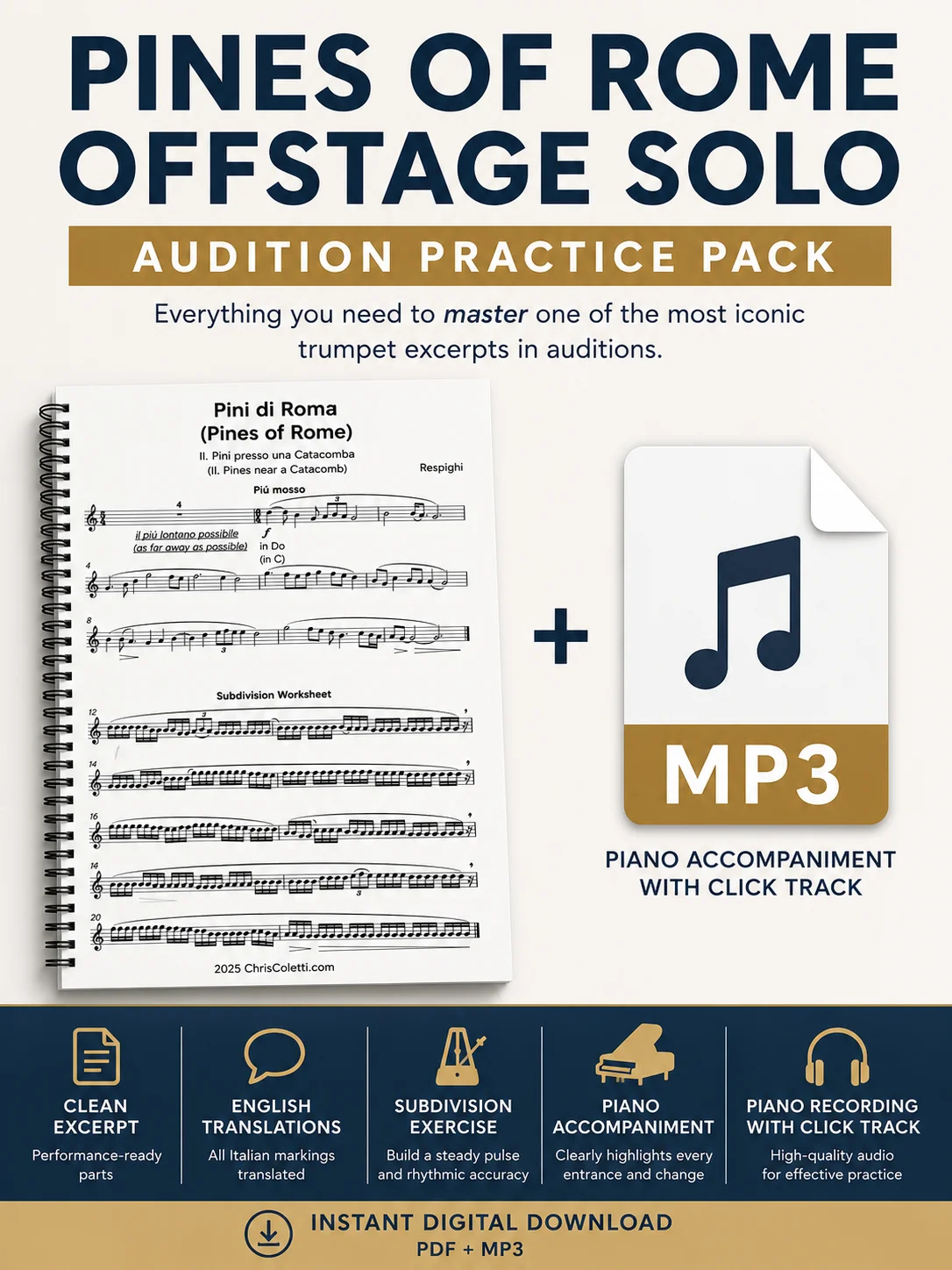 Pines of Rome Offstage Solo Audition Practice Pack product image (1)