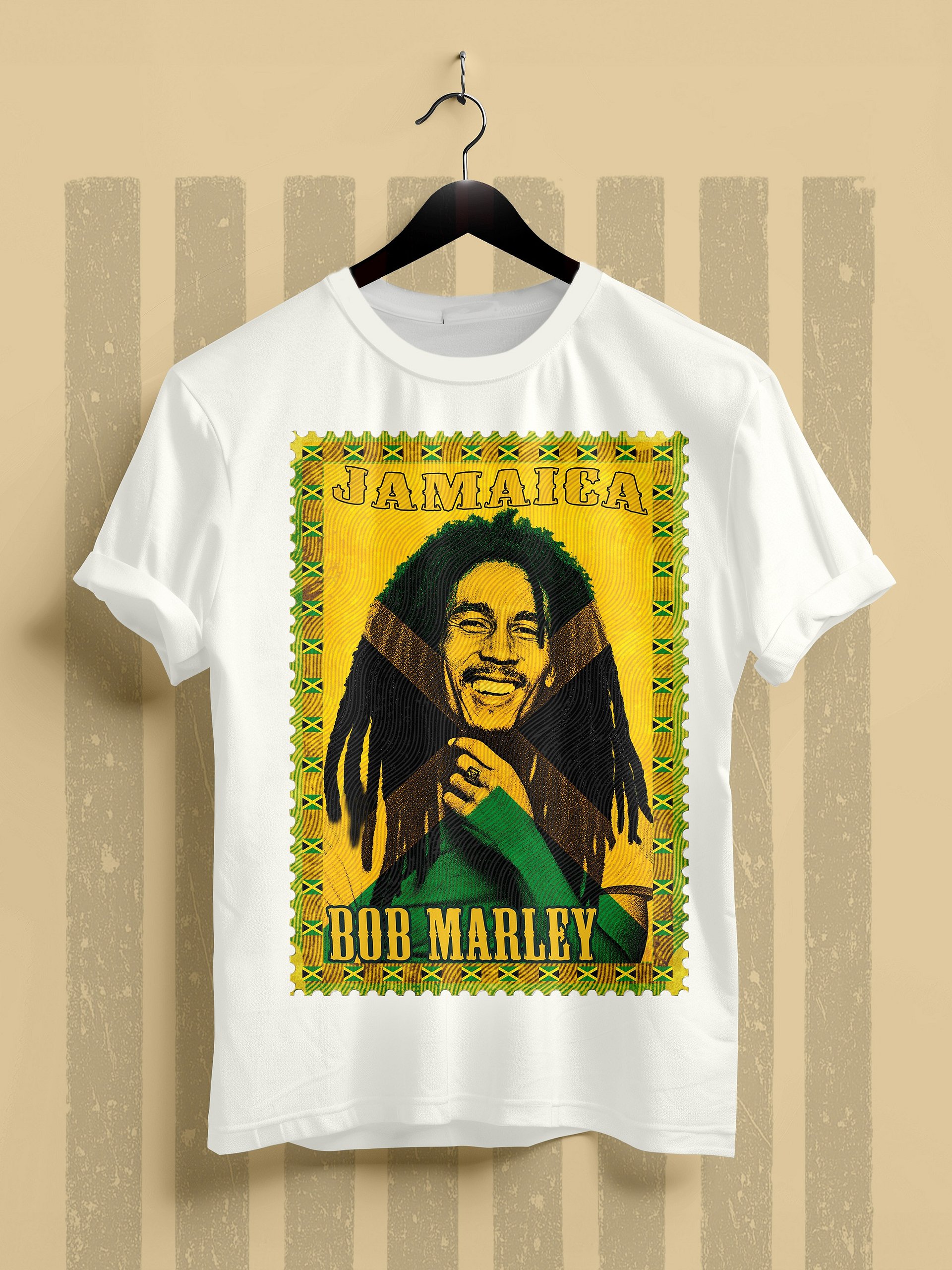 Bob Marley Jamaica Vintage Postage Stamp Tee | Reggae Art product image (1)