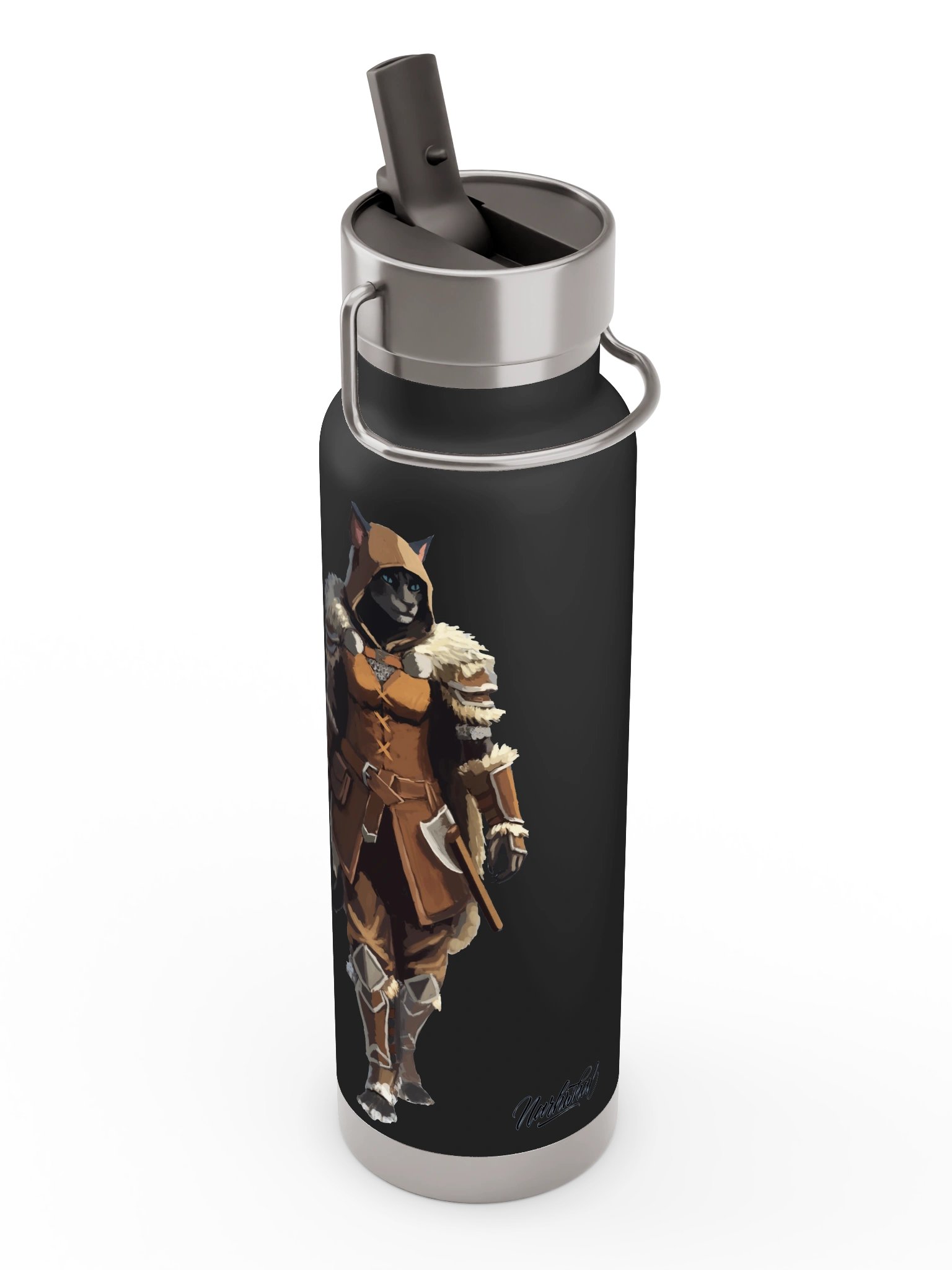 Snowcat Bastet: Water Bottle (Straw Lid) - Narh product image (5)