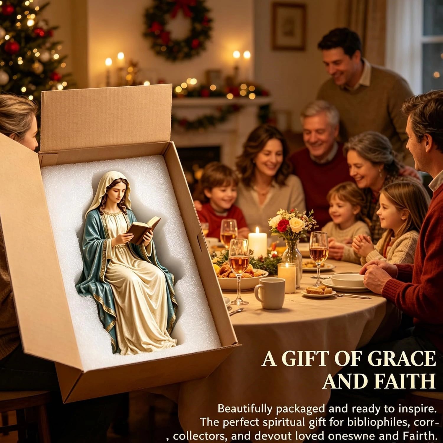 Virgin Mary Reading Bookshelf Figure product image (6)