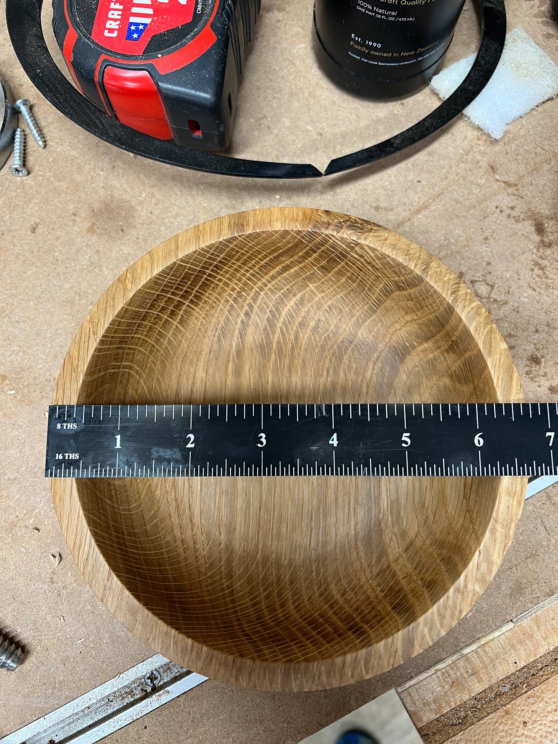 Hand-Turned Oak Bowl — 6.75” Rustic Charm with a Modern Touch product image (7)
