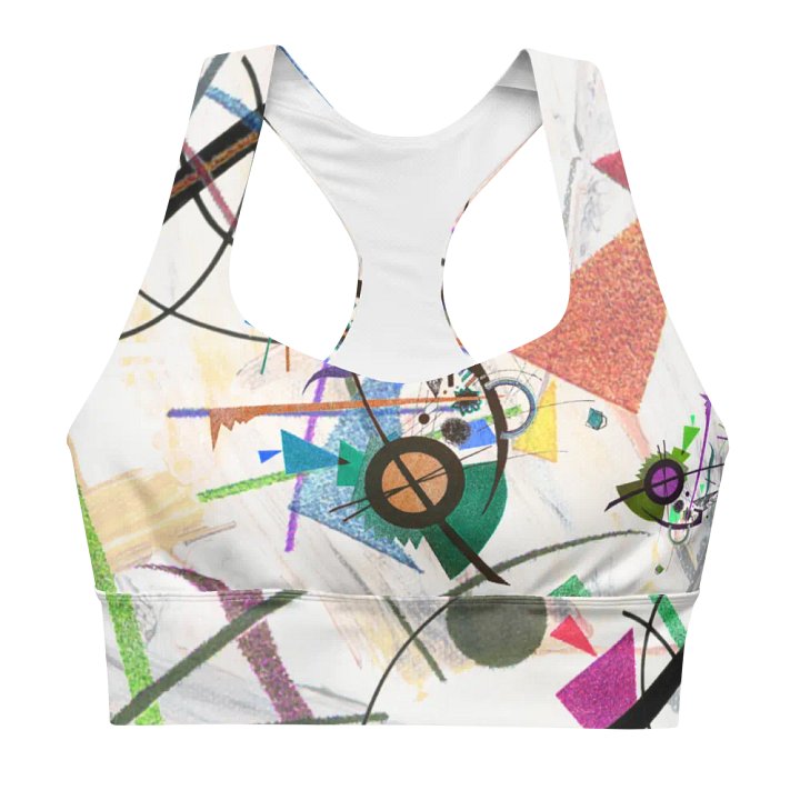 Abstract Lithographic Pattern Design Longline Sports Bra - V2 product image (2)