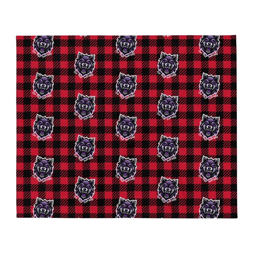 Wolf Head Plaid Throw Blanket product image (2)