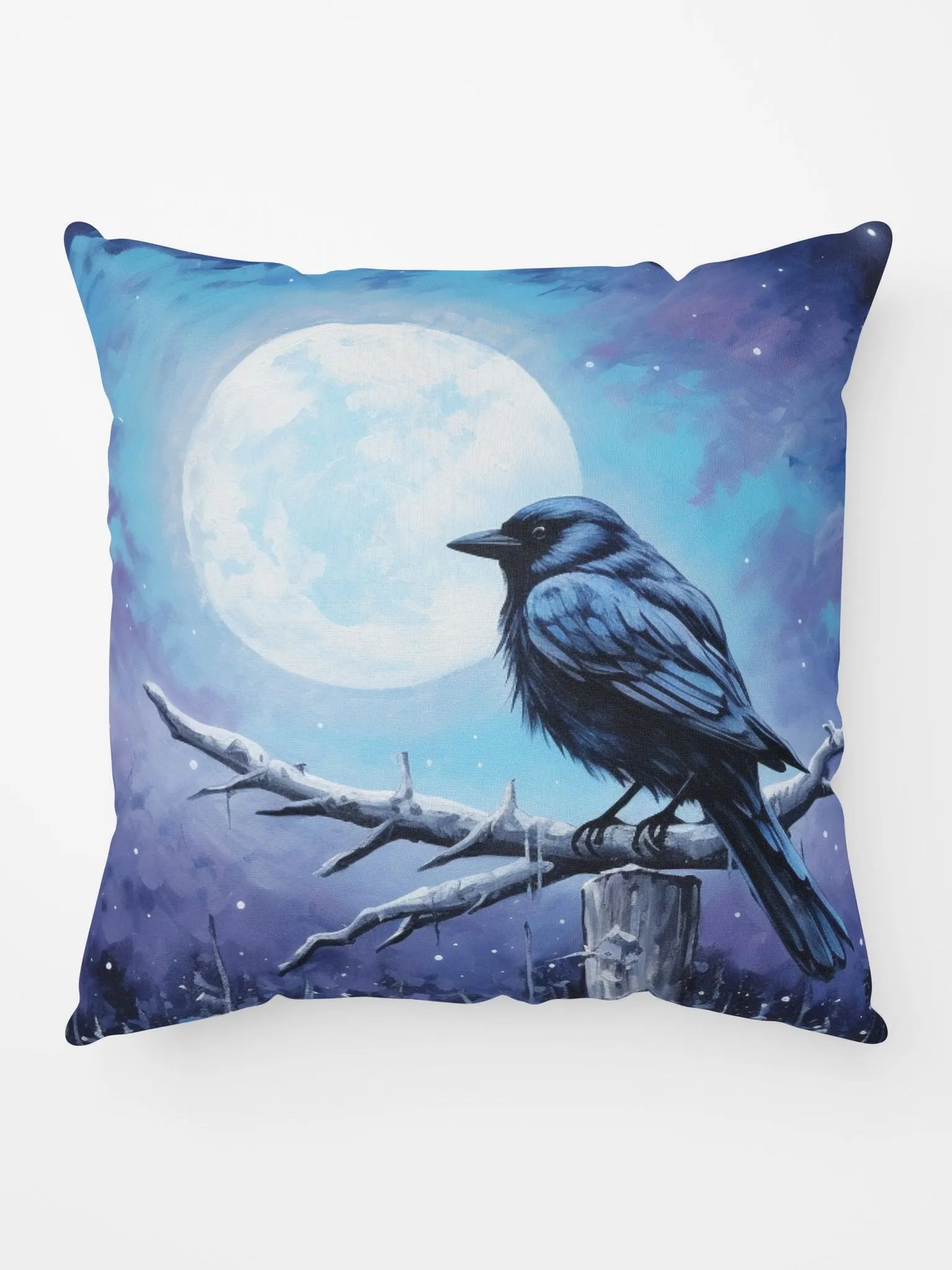 COZY PILLOW 🔵 A lonely bird on a cold branch product image (5)