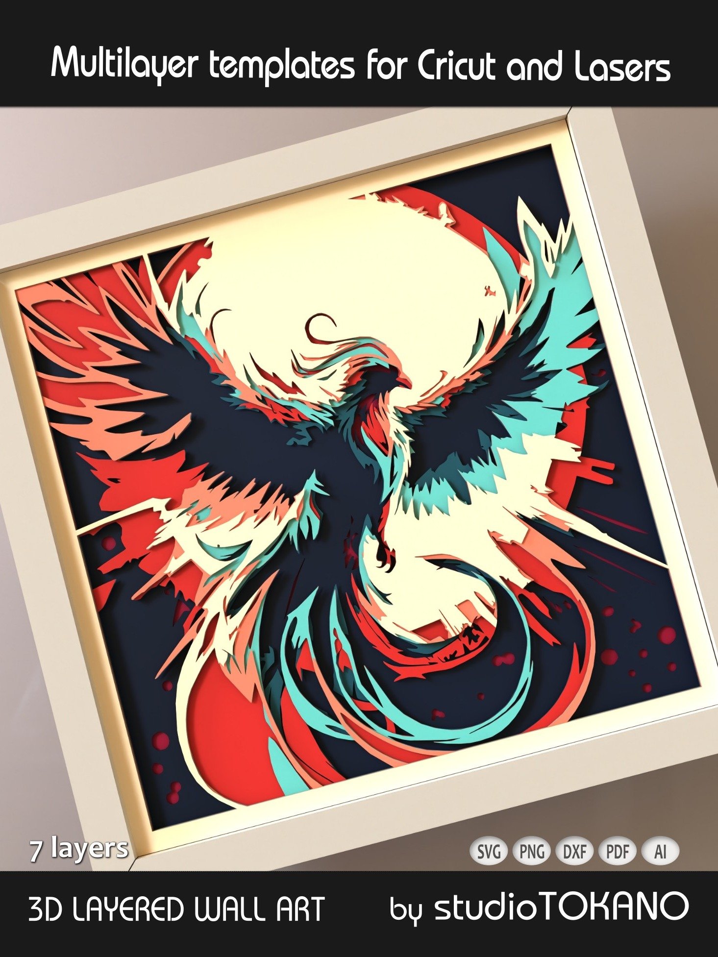 Phoenix Shadow box SVG product image (4)