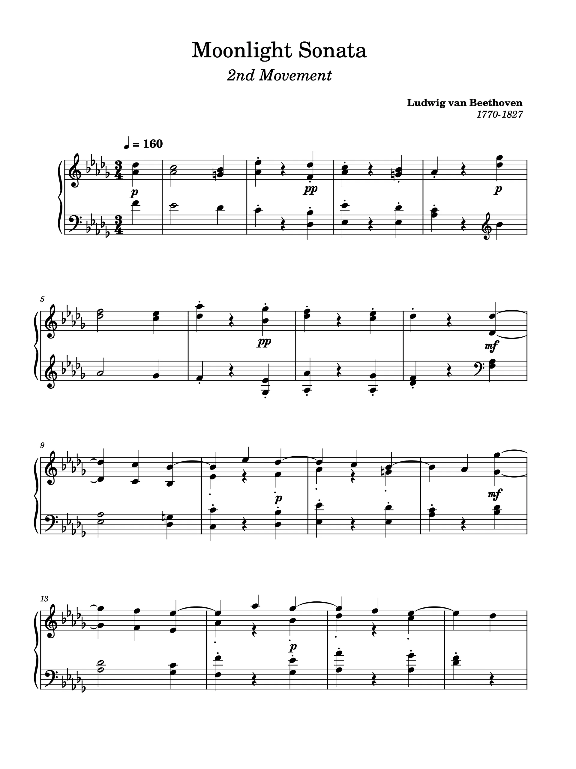 Piano Sonata No. 14 in C-sharp Minor, Op. 27, No. 2 “Moonlight”: II. Allegretto product image (1)
