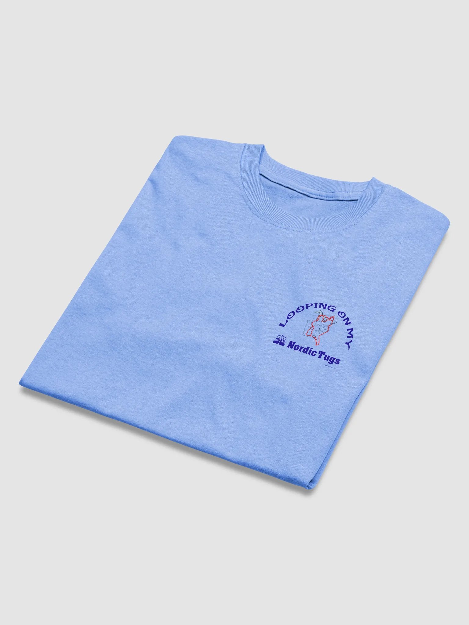 Looping On My Nordic Tug - T-Shirt - Light Shirt w/Blue Logo product image (3)