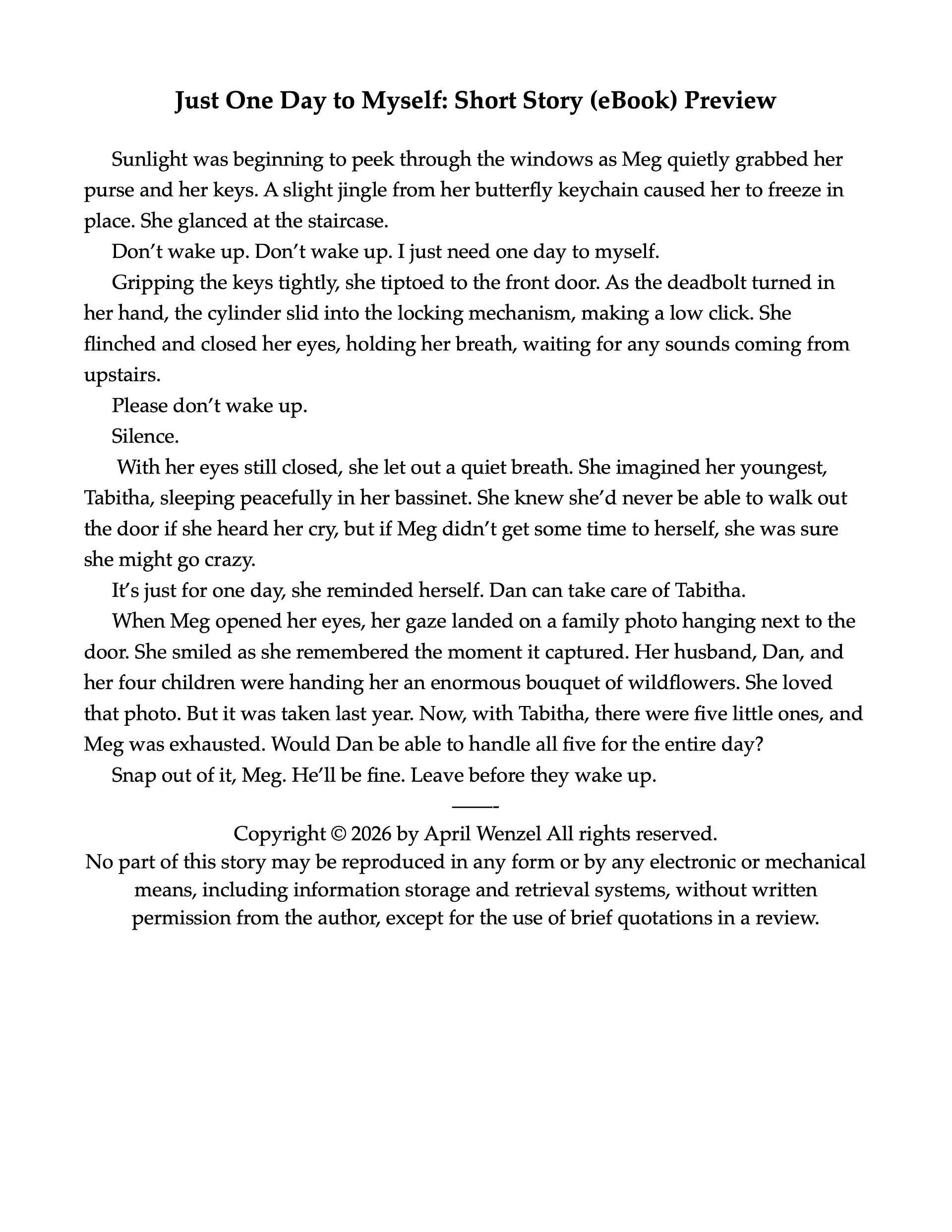 Just One Day to Myself: Short Story (eBook) product image (2)