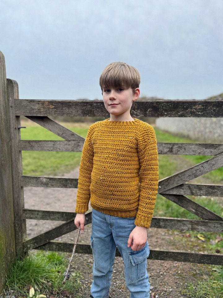 Easy Tweedy Crochet Sweater Pattern - Child Sizes product image (1)
