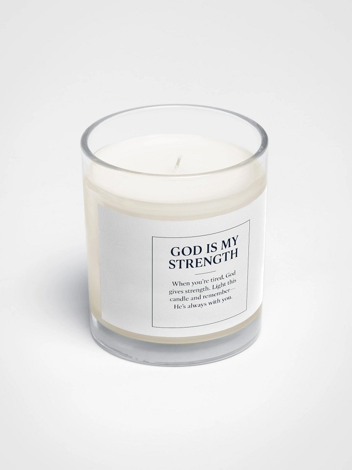 God Is My Strength Christian Candle Scripture Gift Faith Home Decor Sympathy product image (2)