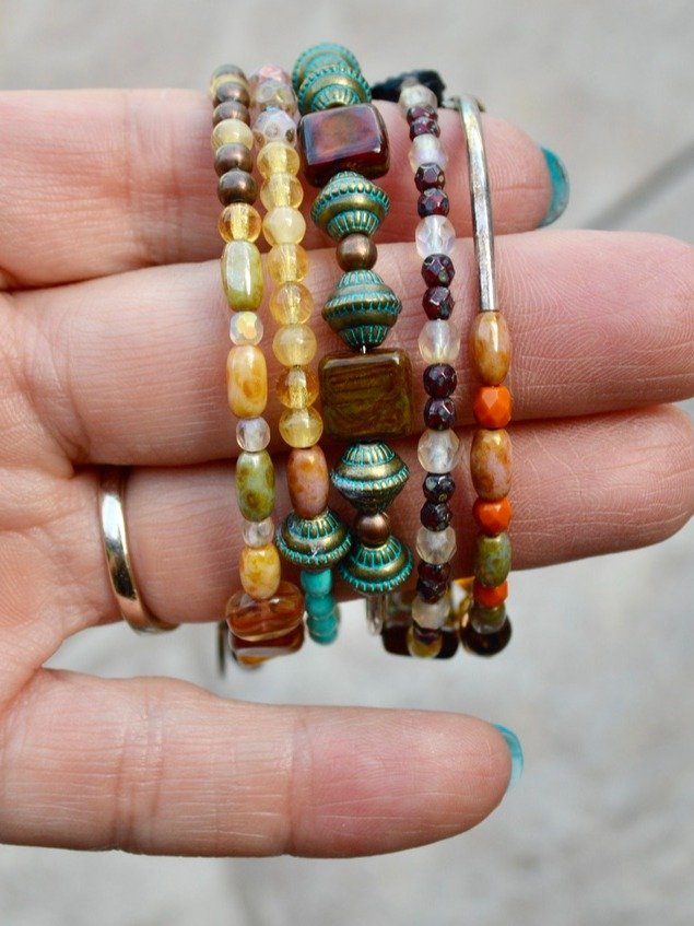 Earthy Bohemian Handmade Jewelry Set Bracelet Earrings and Necklace product image (3)