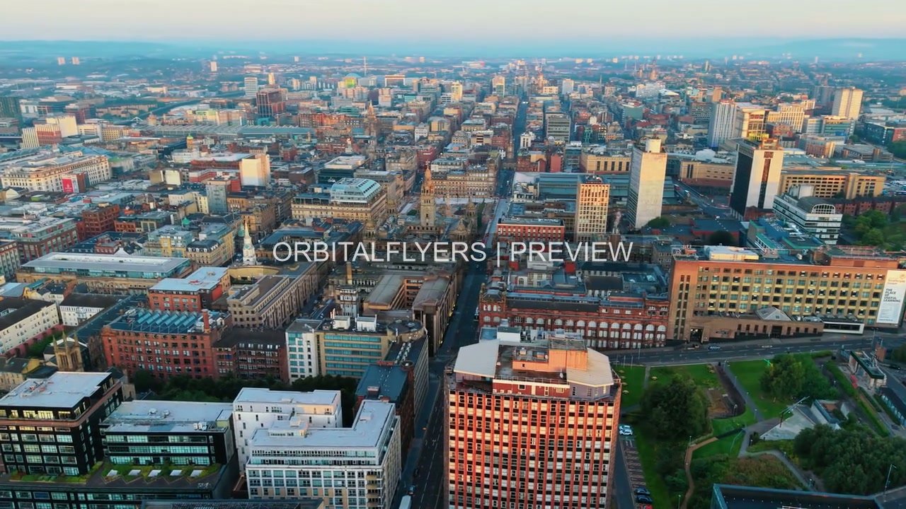 Glasgow Aerial 05 | 4K + HD Stock Footage product image (1)