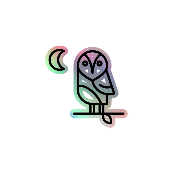 theoliveowl holographic sticker. product image (1)