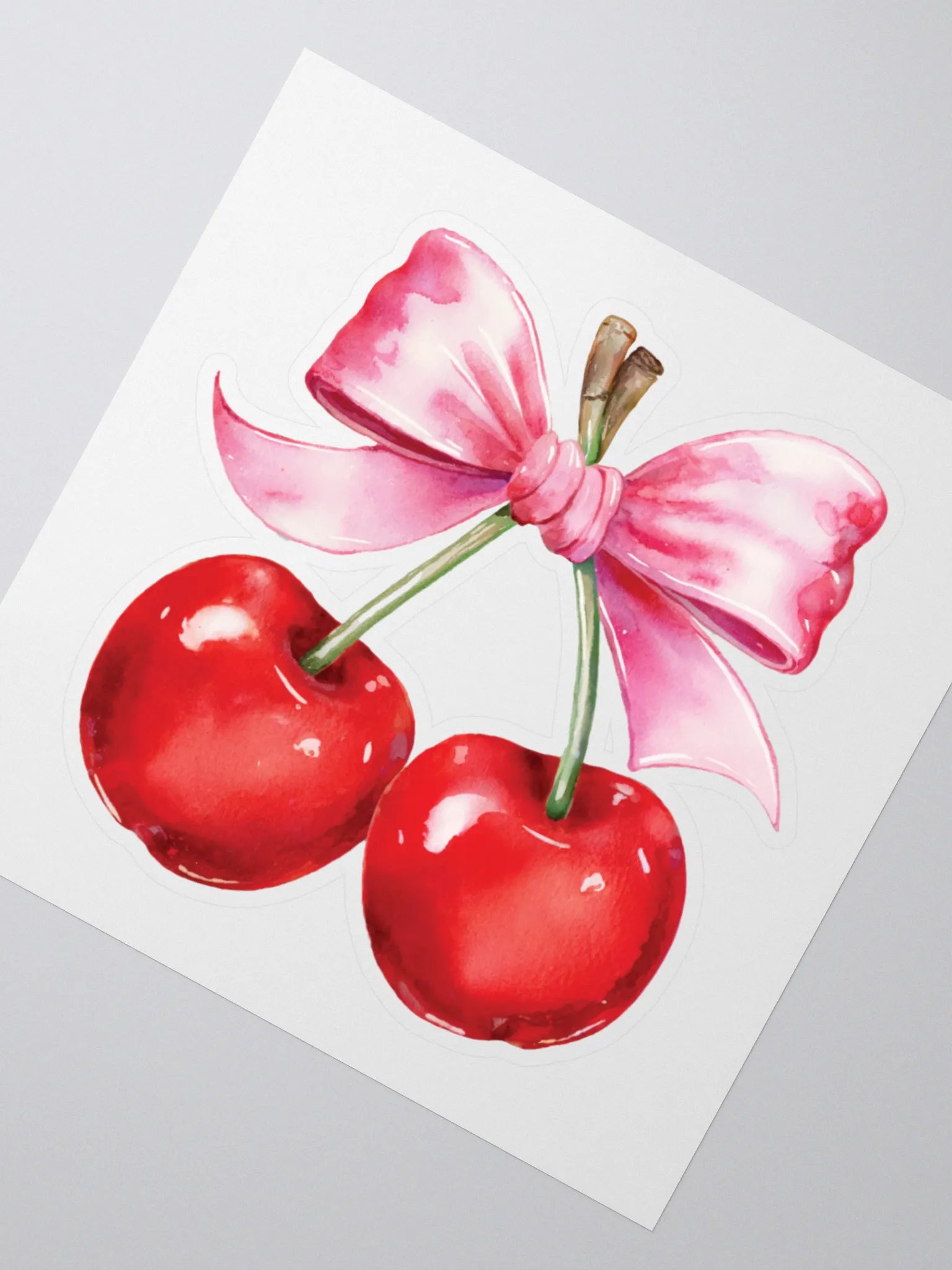 Pink Bow and Cherry Coquette Design Sticker product image (6)
