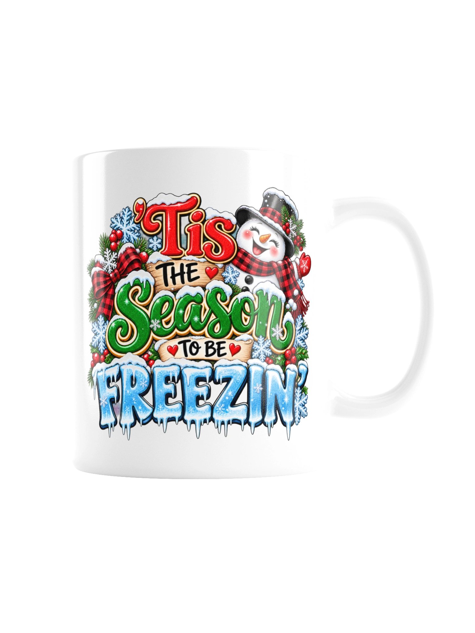'Tis the Season to Be Freezin' – Cute Snowman Christmas Mug product image (7)