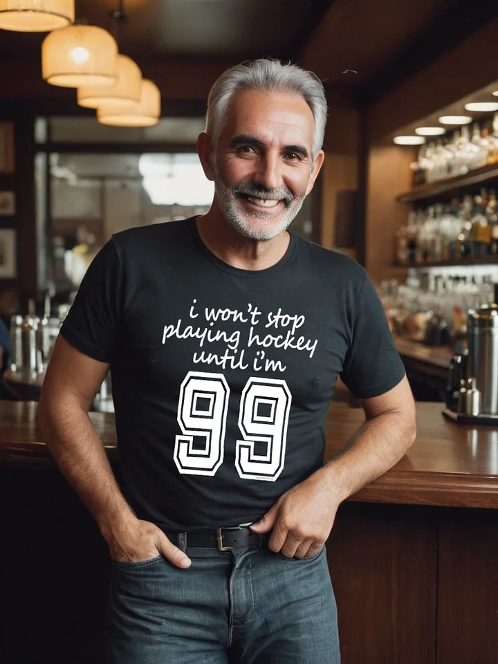Funny Hockey T-Shirt – I Won’t Stop Playing Hockey Until I’m 99 – Beer League Hockey Shirt for Men – Gift for Hockey Players & Lifelong Puck Lovers product image (1)