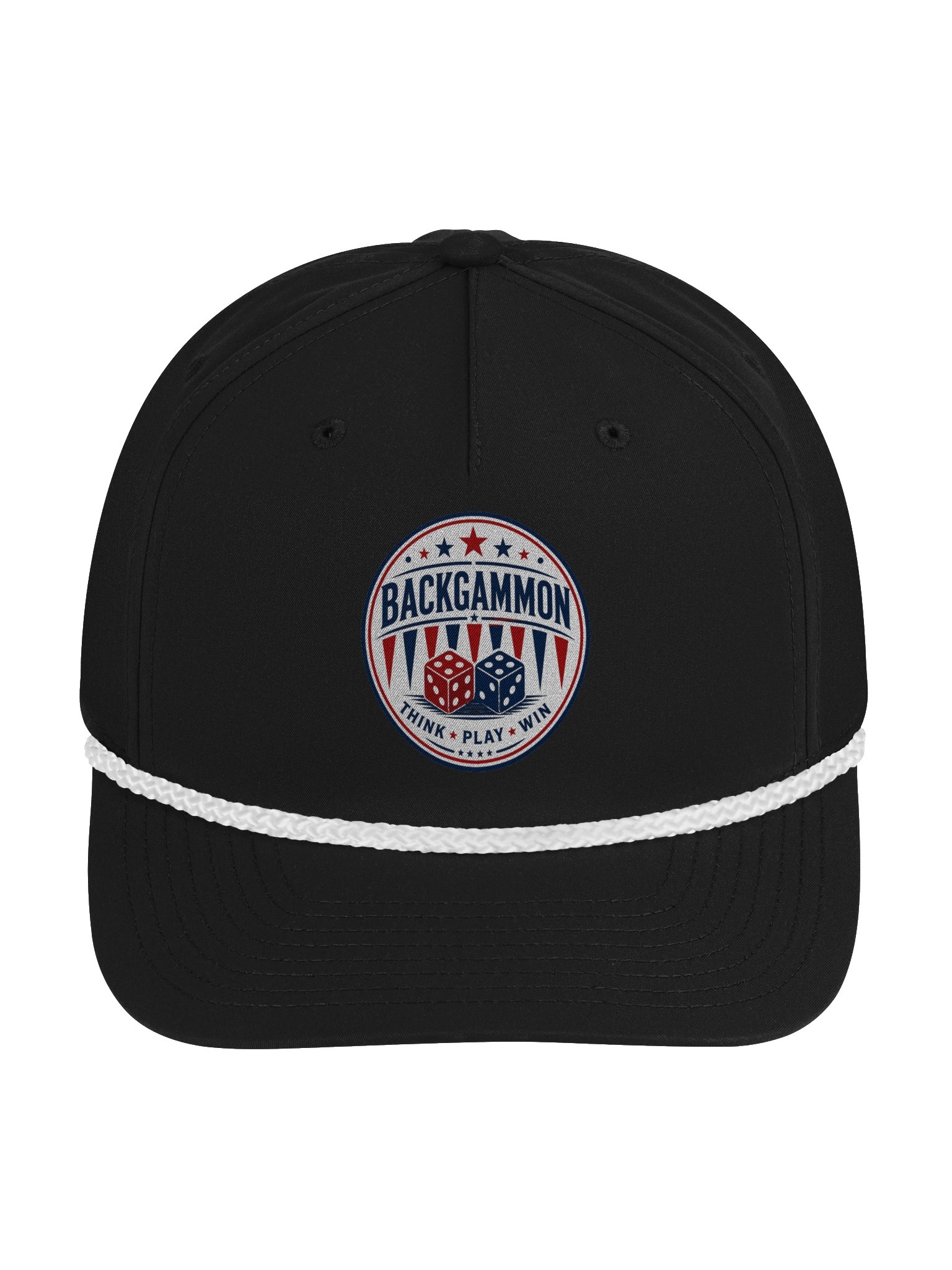 Backgammon Think Play Win Rope Cap Black product image (1)