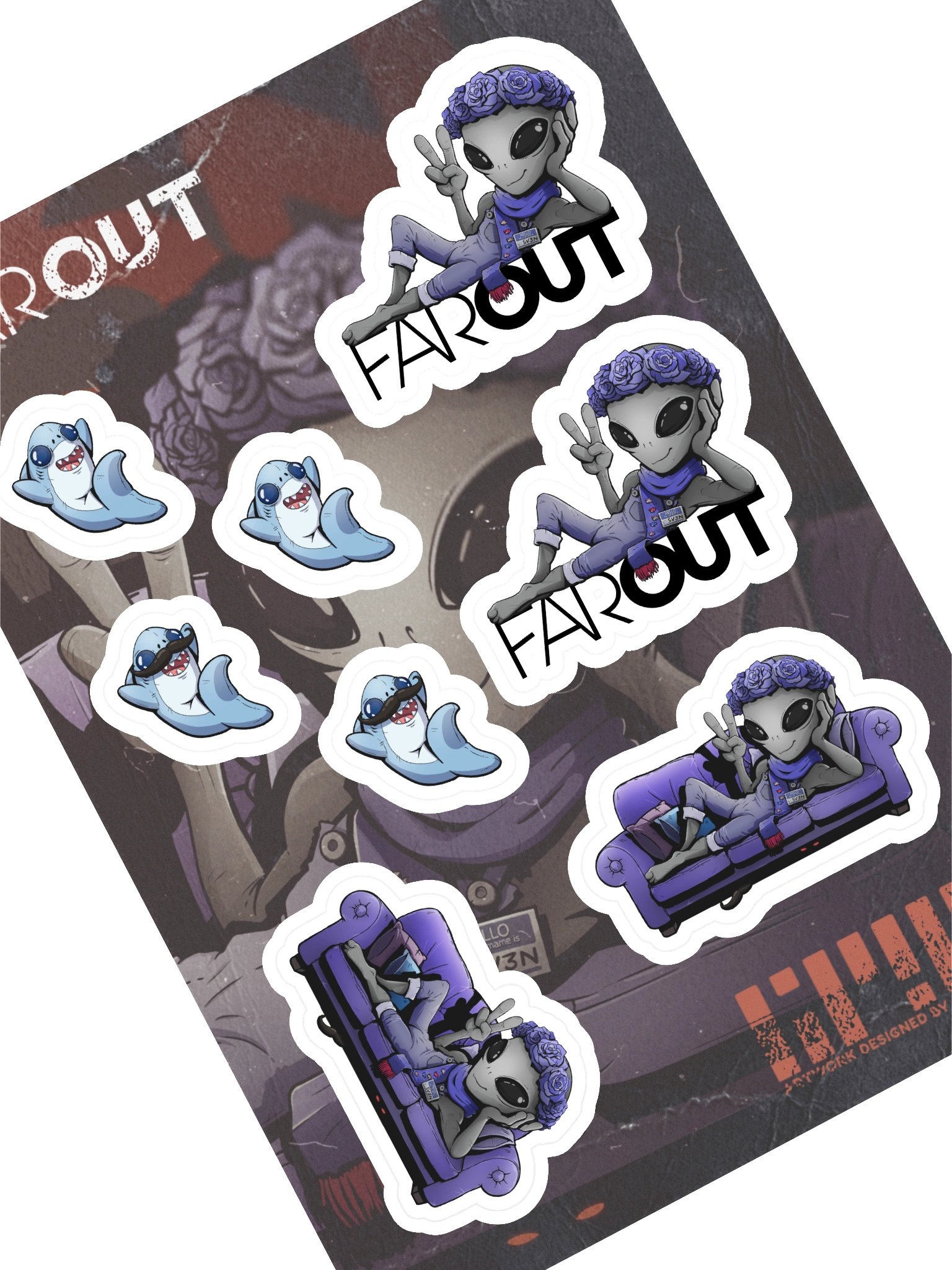 Far Out! Sv3n Kiss Cut Sticker Sheet! product image (1)
