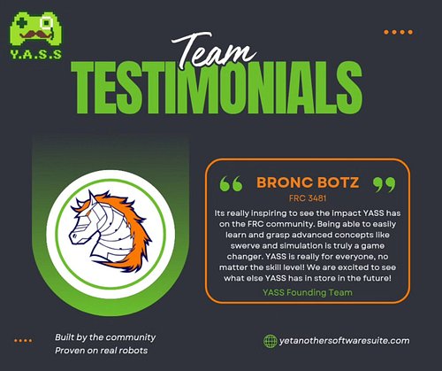 Part 3 of our Team Testimonial Series! 

Here's what founding team 3481 BroncBotz has to say about YASS! 

#frcrobotics #open...