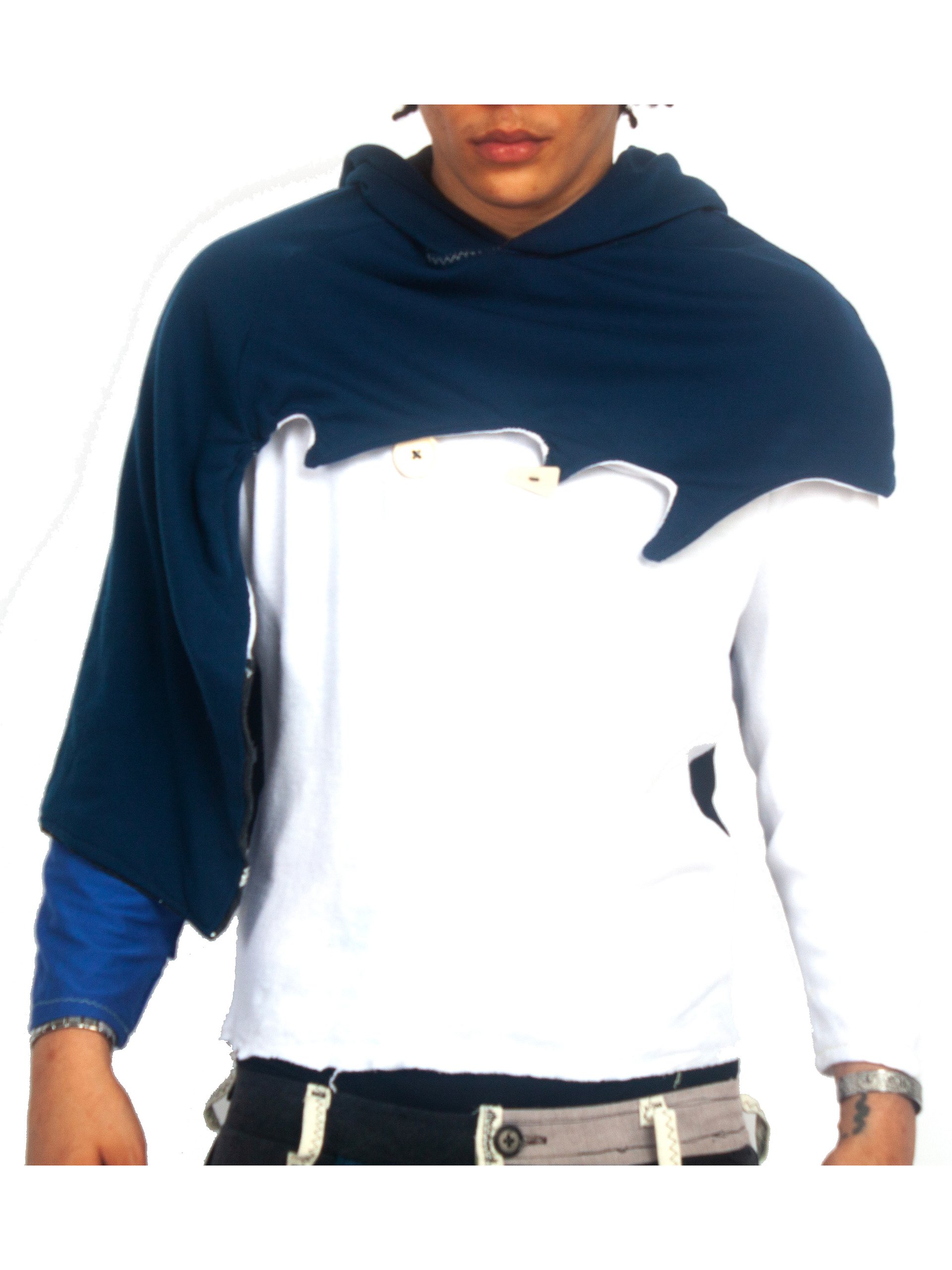 CAPE SIDE HOODIE - BLUE product image (1)
