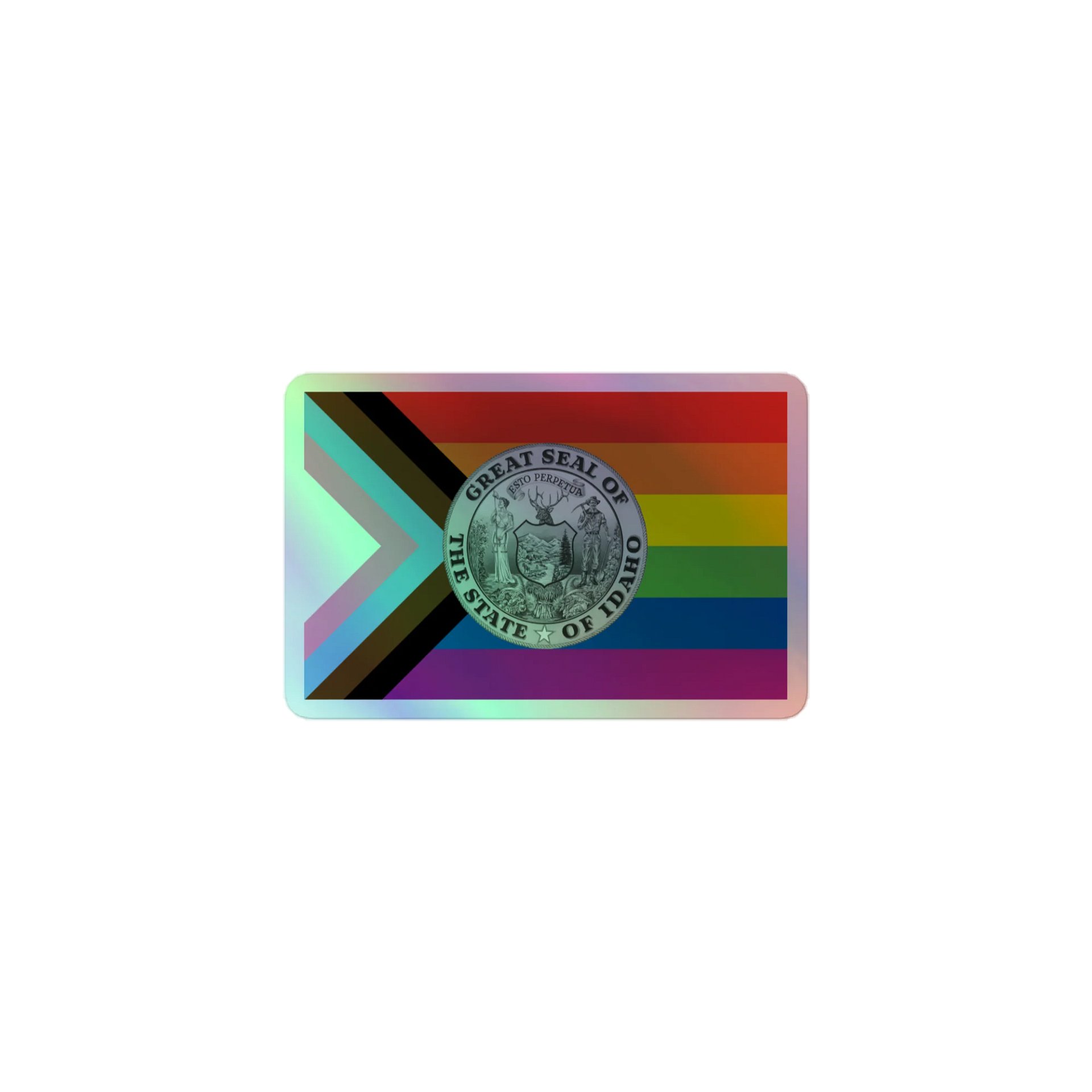 "PROGRESS IDAHO FLAG" holo sticker product image (1)