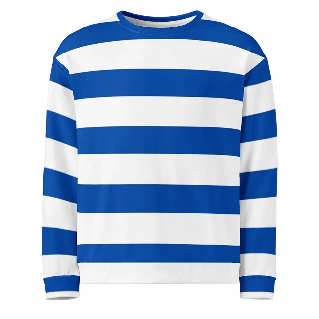 Blue and White Sweatshirt