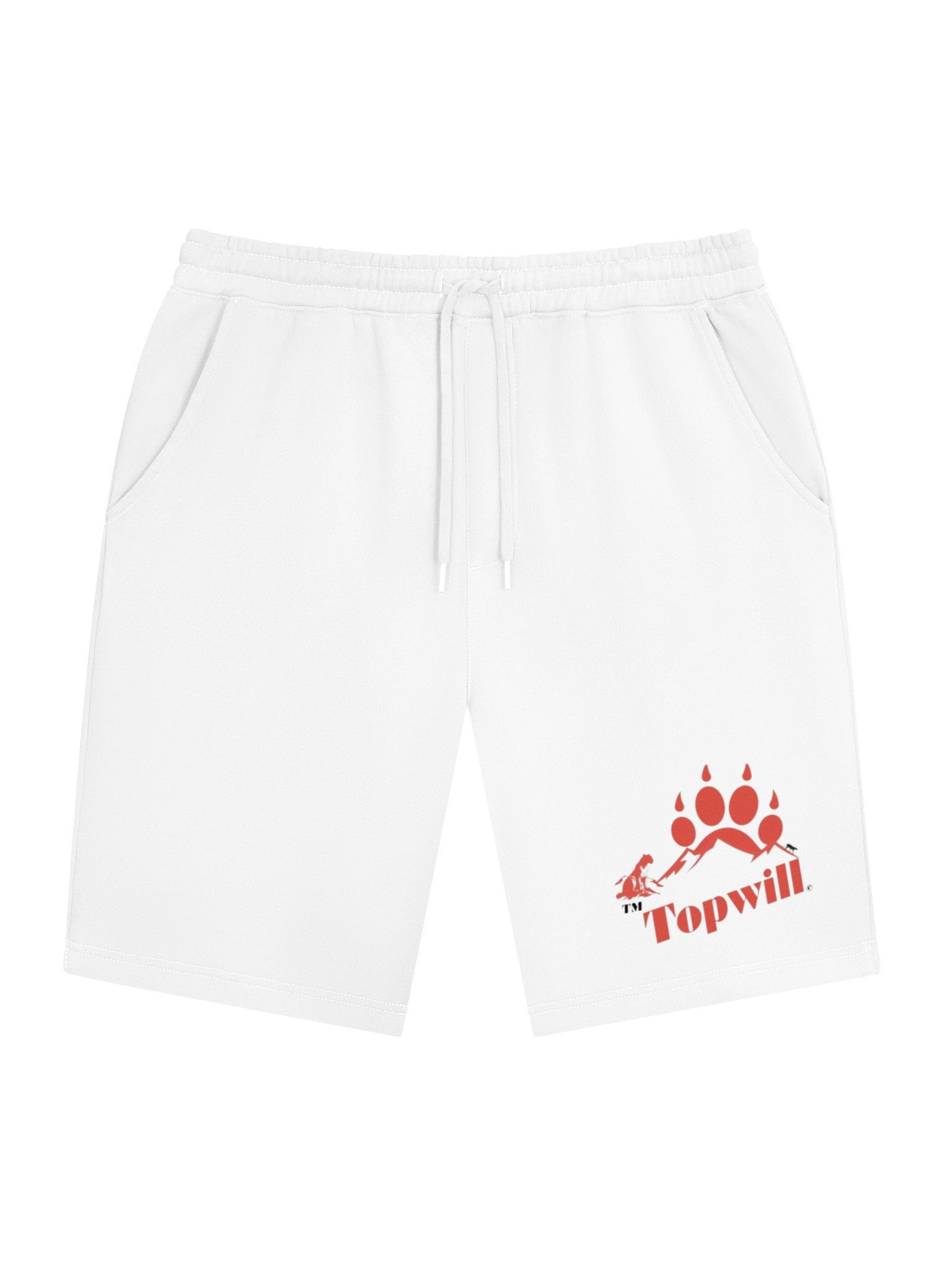 Topwill™ White and Red Fleece Shorts product image (1)