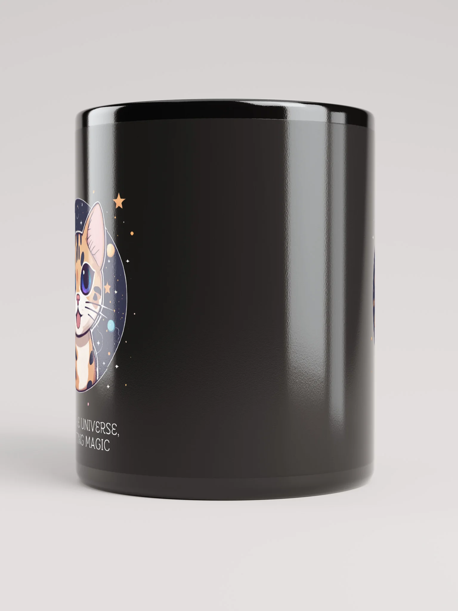 Cosmic Cat Black Glossy Mug product image (9)
