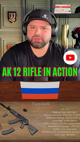 AK-12 being fired 🔥

As a British Army veteran, it’s always interesting seeing how modern Russian rifles handle in real foota...
