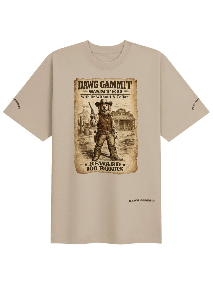 WANTED DAWG GAMMIT™ WANTED Golden Retriever Poster Heavy T-shirt product image (13)