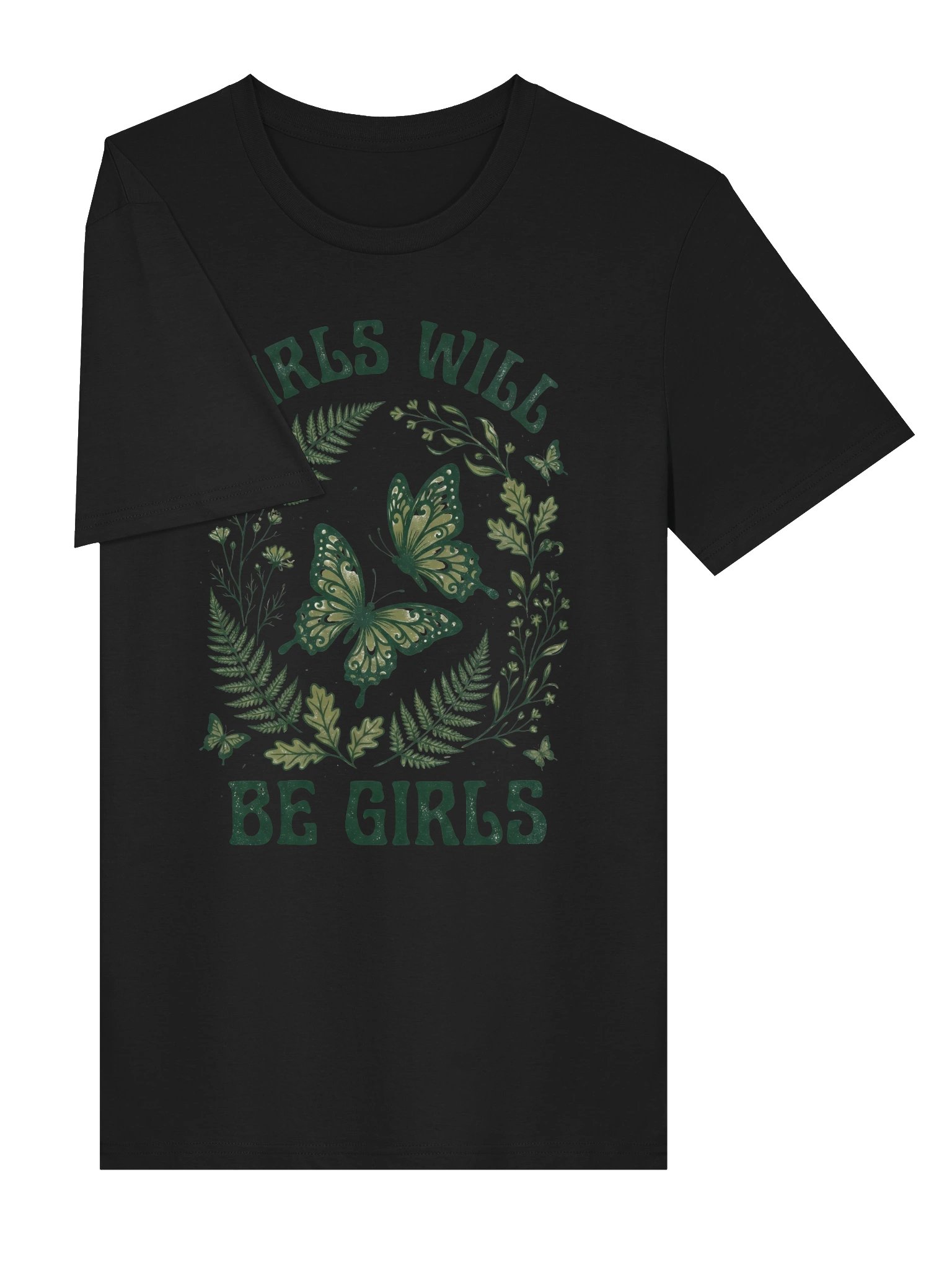 Girls Will Be Girls T-Shirt | Botanical Butterfly Graphic Tee | Feminine Vintage Shirt | Nature Lover Gift product image (17)
