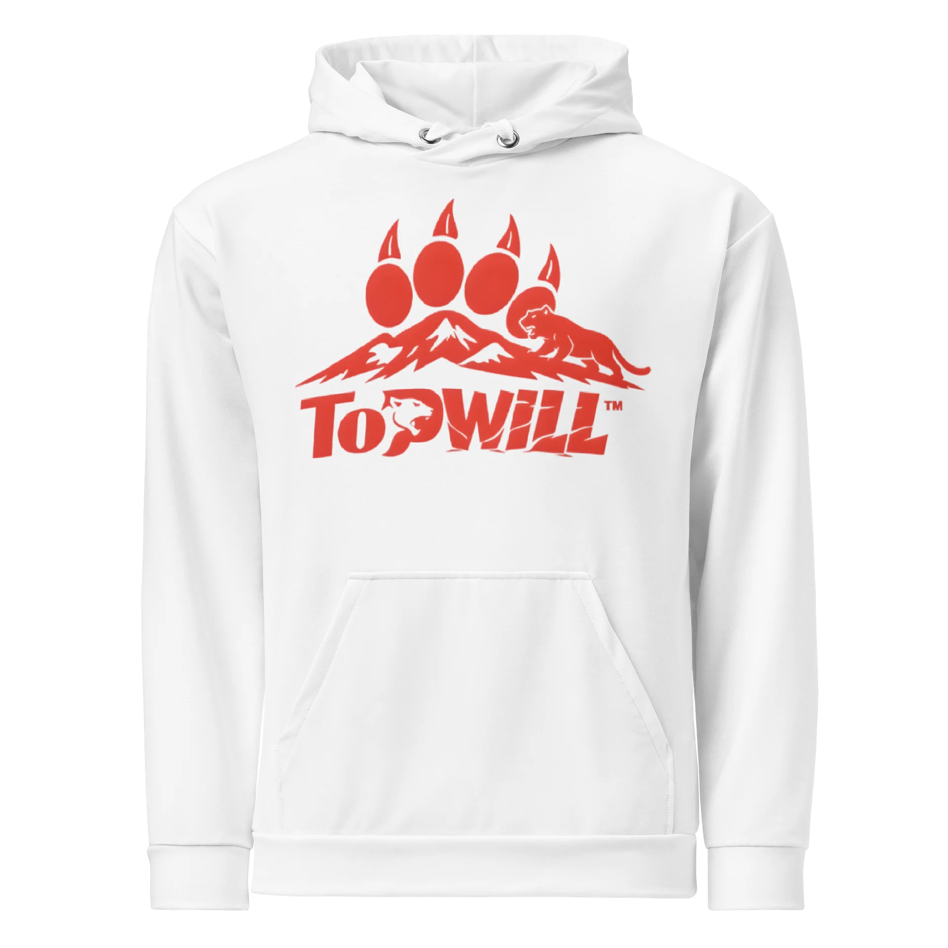 Topwill™ White & Red Cotton Hoodie product image (1)