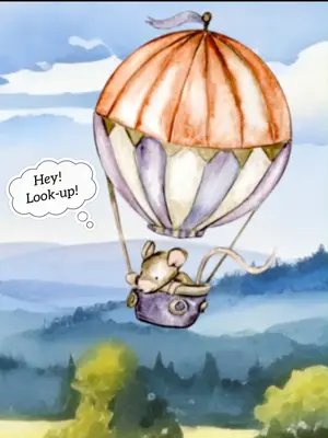 Look-Up – Above The Ordinary | Behind The Design | Watercolor Storybook Art Discover the story behind Look-Up – Above The Ordinary, a whimsical watercolor design inspired by quiet countryside days, hot air balloons, and the gentle reminder that there is often more to see when we pause and look up. Created for dreamers, wanderers, and lovers of storybook-inspired art. #WatercolorArt #StorybookArt #WhimsicalDecor #Cottagecore #Myhbuns #EtsySeller #BehindTheDesign #HotAirBalloon #CozyAesthetic #dreamyaesthetic #quietaesthetic #calmcontent